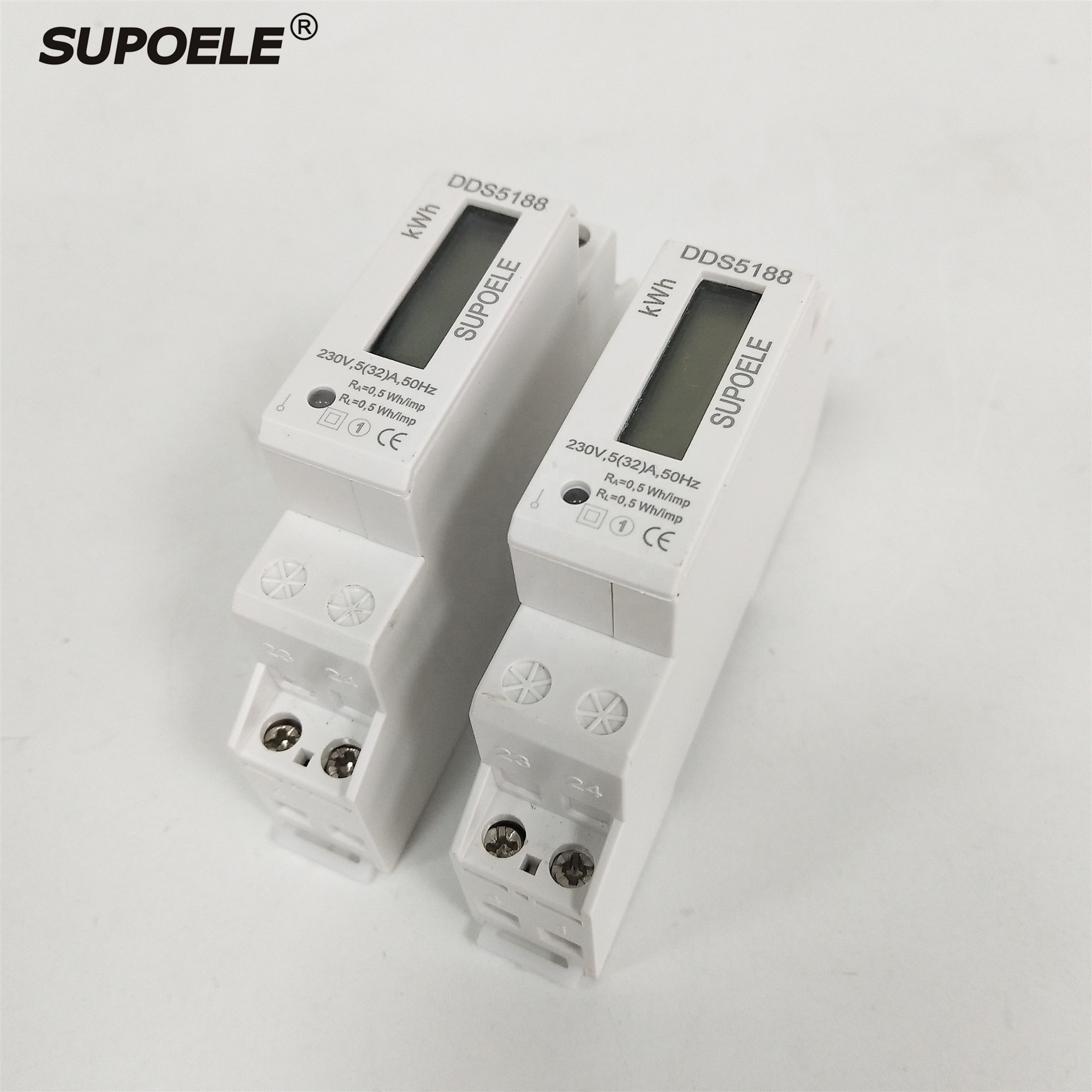 SUPOELE 18 мм DDS5188 однофазный Din-рейка электронный AC 230 в 32 А 50 гц жк-дисплей тип кВтч измеритель затрат на электроэнергию