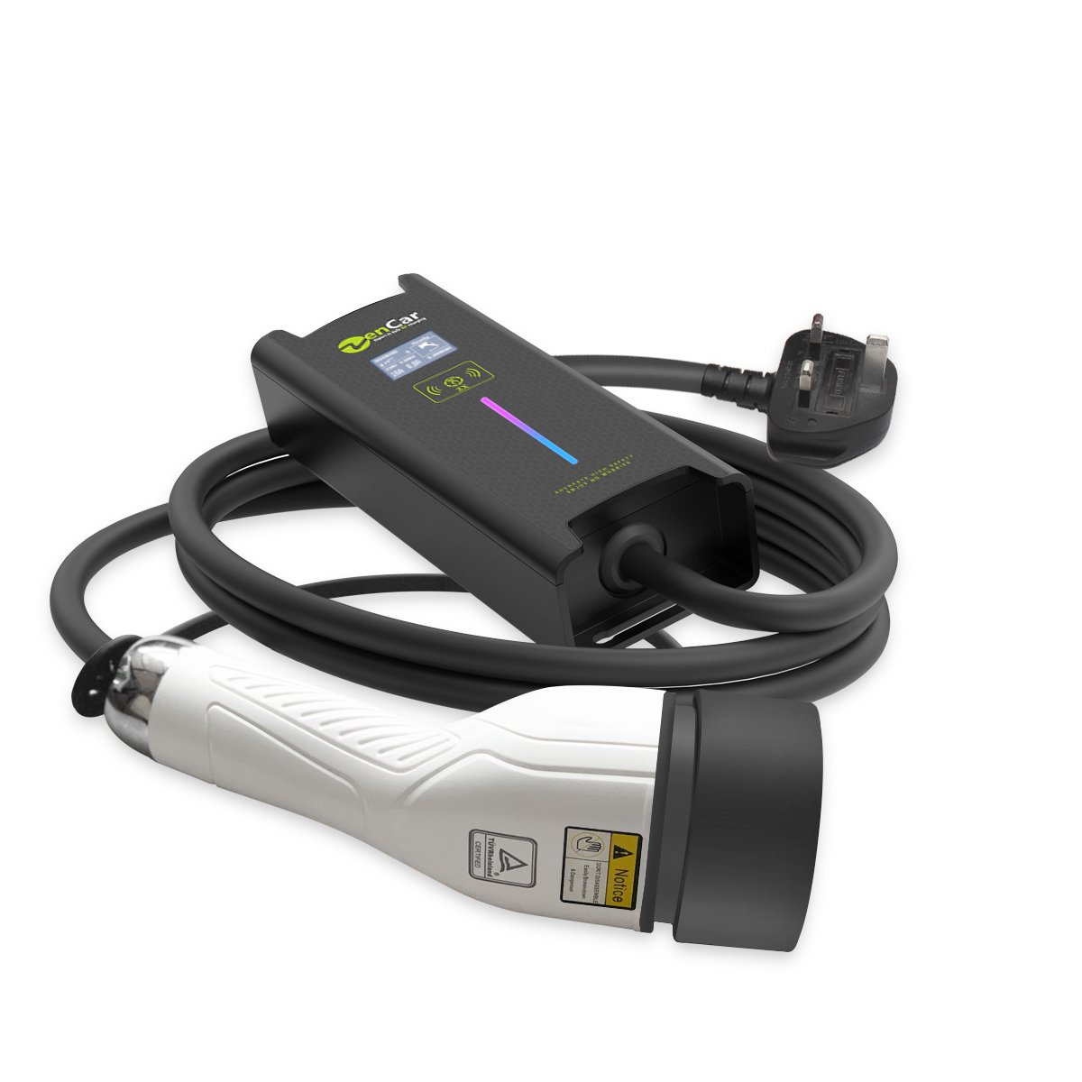 Zencar 10A 13A 3.7kw Type 2 Level Two Charger to UK Plug