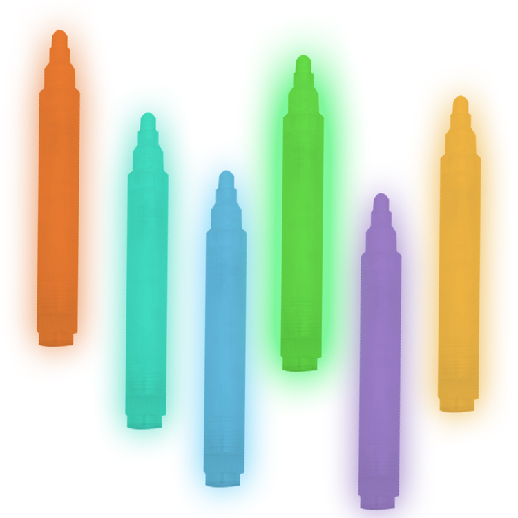 wholesale custom best red black brown blue colors child whiteboard marker with night glow effect for glass DIY