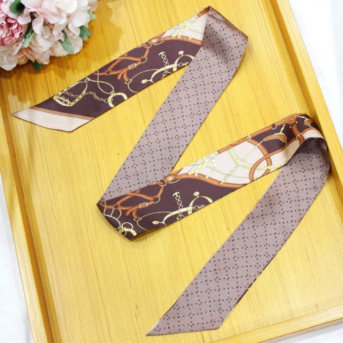 2020 fashion women hair scarf silk neckerchief satin bag ribbon