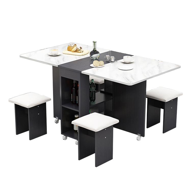 black cheap extendable cheap round square wood modern folding dining table set