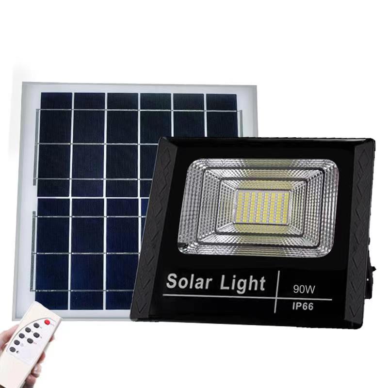 Powered High Brightness 90W Solar LED Flood Light Remote Control 6000K Outdoor For Garden Yard Farm Flood Light Solar