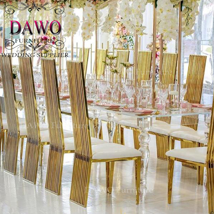 New Design high back stainless steel wedding banquet chair