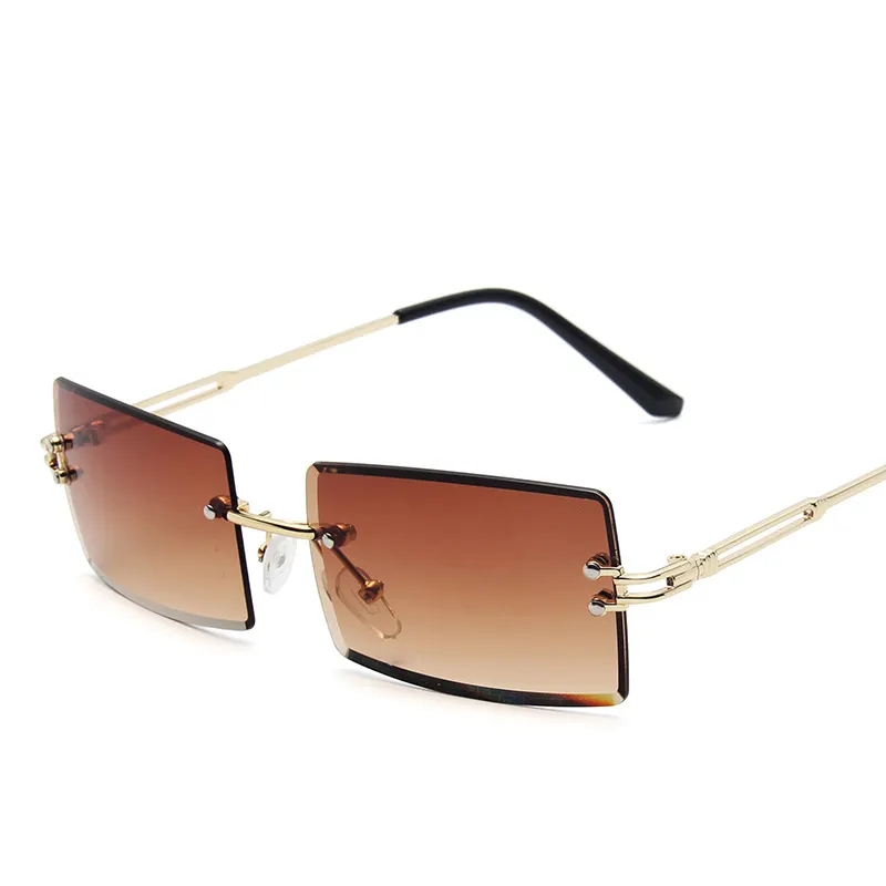 RS24 New Frameless Trim Sunglasses Ladies Square Net Red Gradient Sunglasses Trendy Street Shooting Glasses