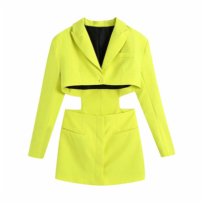 2021 Fashion Ladies Office Wear Hollow Out Long Sleeve Cut Out Blazer Business Women Suits