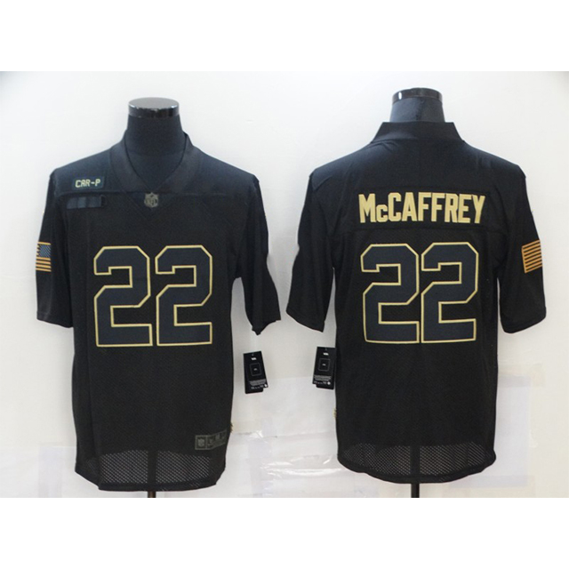 Panther s Christian McCaffrey 22 American Football Uniform Jersey Salute To Service Embroidery Mens Sports Shirt Wear