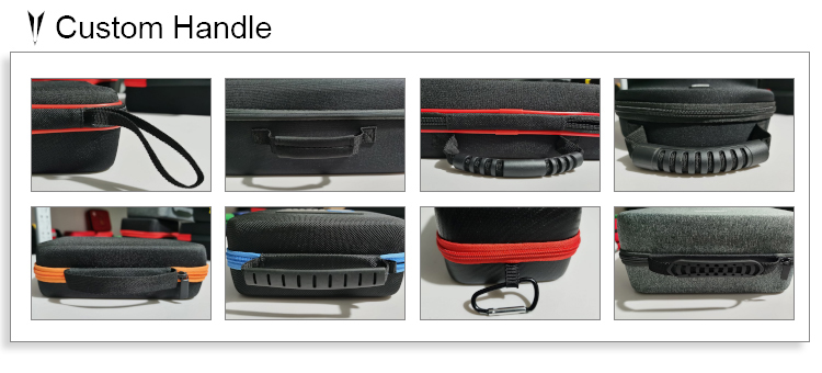 Wholesale knitted fabric potable custom travel hard shell portable carrying eva zipper case with net pocket