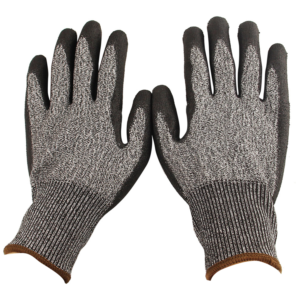 Customized logo PU coating cut resistant level 4 safety labor gloves hand gloves for construction work