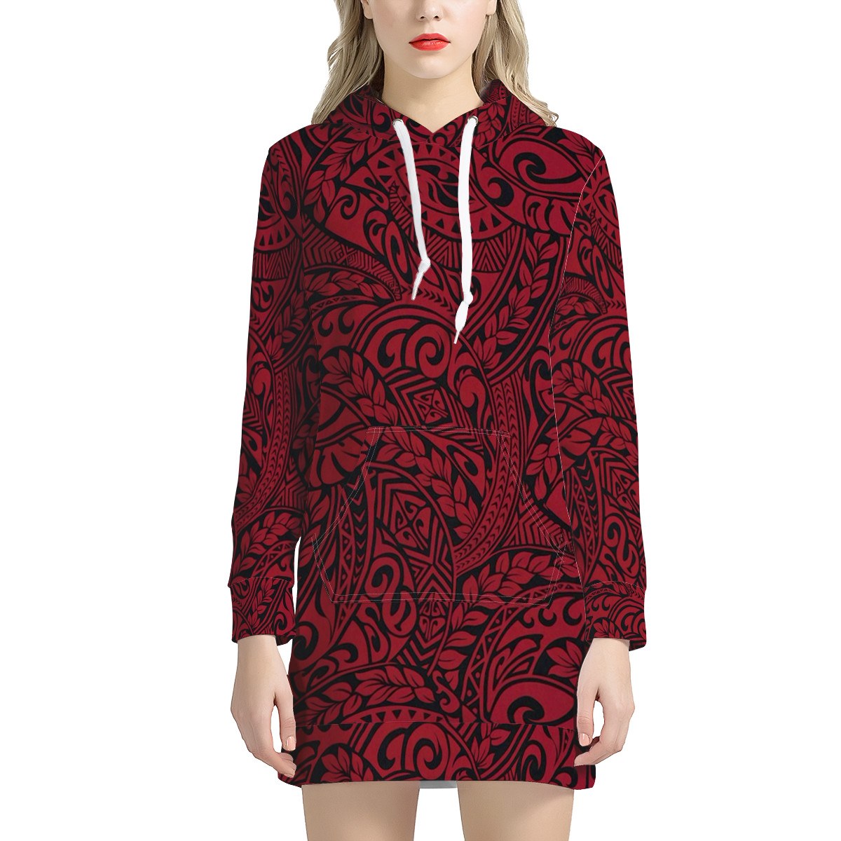 2021 Polynesian Traditional Tribal Print Hoodies for Women Customized Plus Size Ladies Sweater Dress Women Sweater Dresses