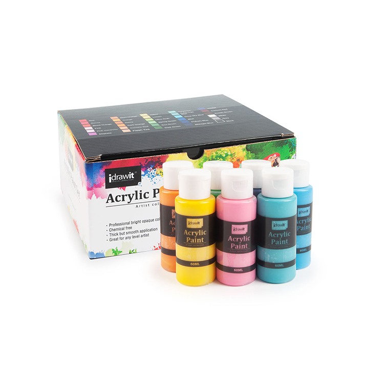 Wholesale Professional 30 Colors Acrylic Color Paints Artist Bottles Set 60 ml