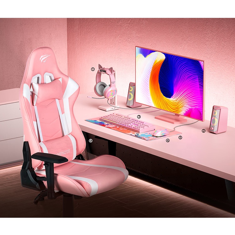 Kb868Cm Havit Pink 4Pcs Backlit Rgb Mouse Y Teclados Gamer Gaming Kit 4 In 1 Headphone Keyboard And Mouse Combo Gaming
