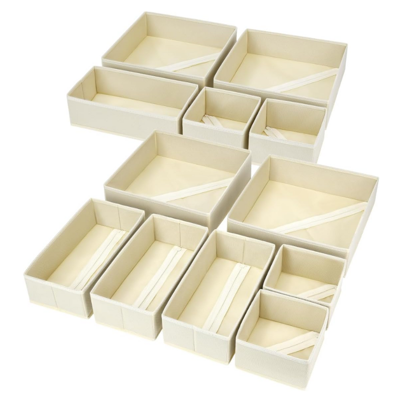 Modern 6-Piece Set Foldable Fabric Dresser Drawer Organizers New Style Underwear Sock Divider Storage Containers Clothing Bags
