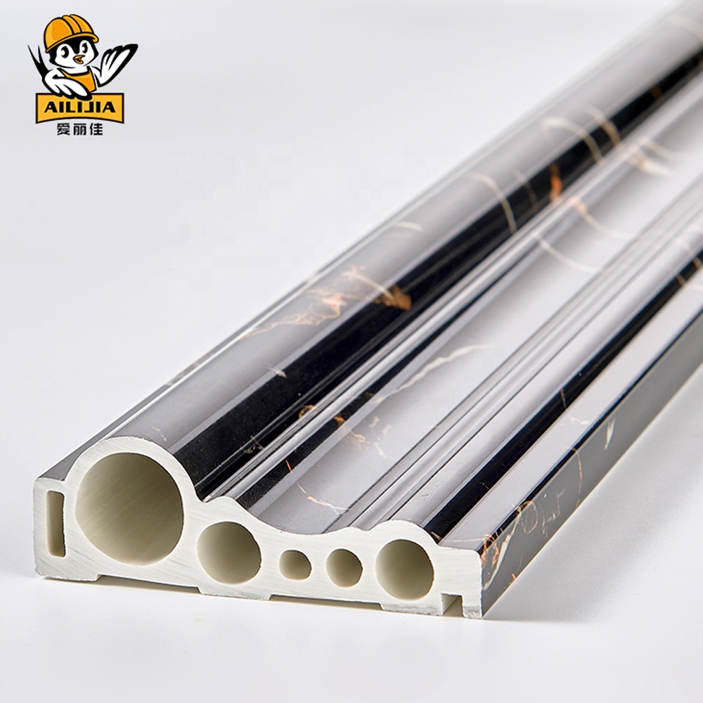 PVC Door Frame Moulding PVC Decoration Artificial Stone Skirting Border Line