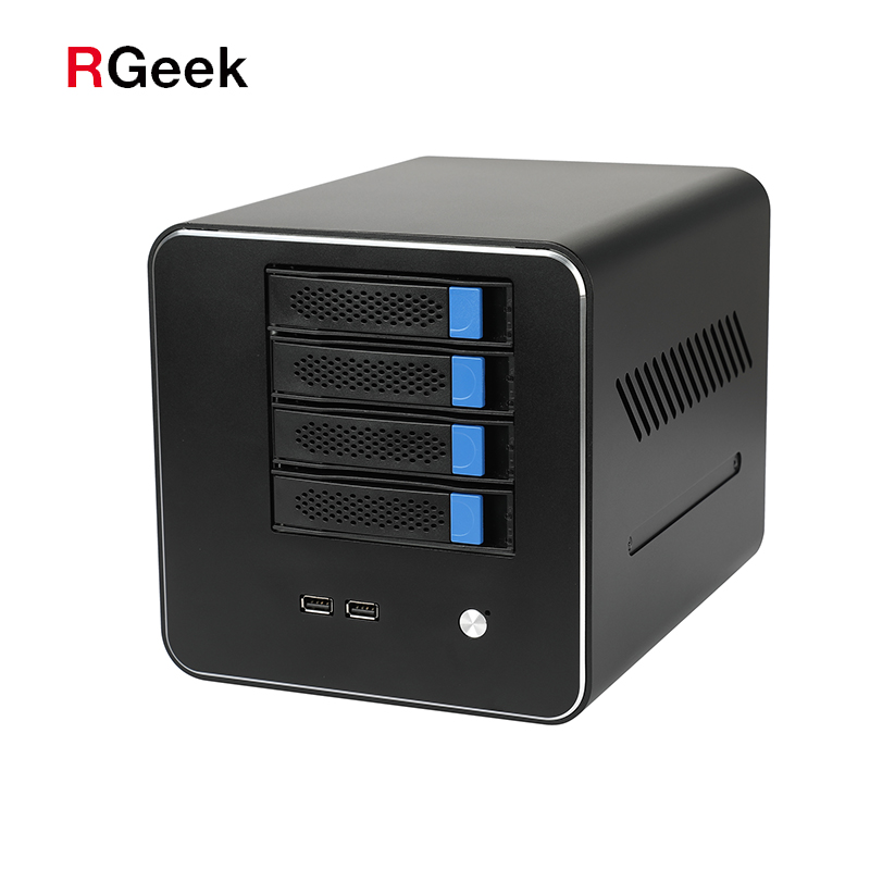RGeek промышленных и бизнес мини ITX ПК Nas компьютер 4 Bay 3,5 "HDD Облако сервер хранения J1900 USB3.0 * 2 USB2.0 * 2