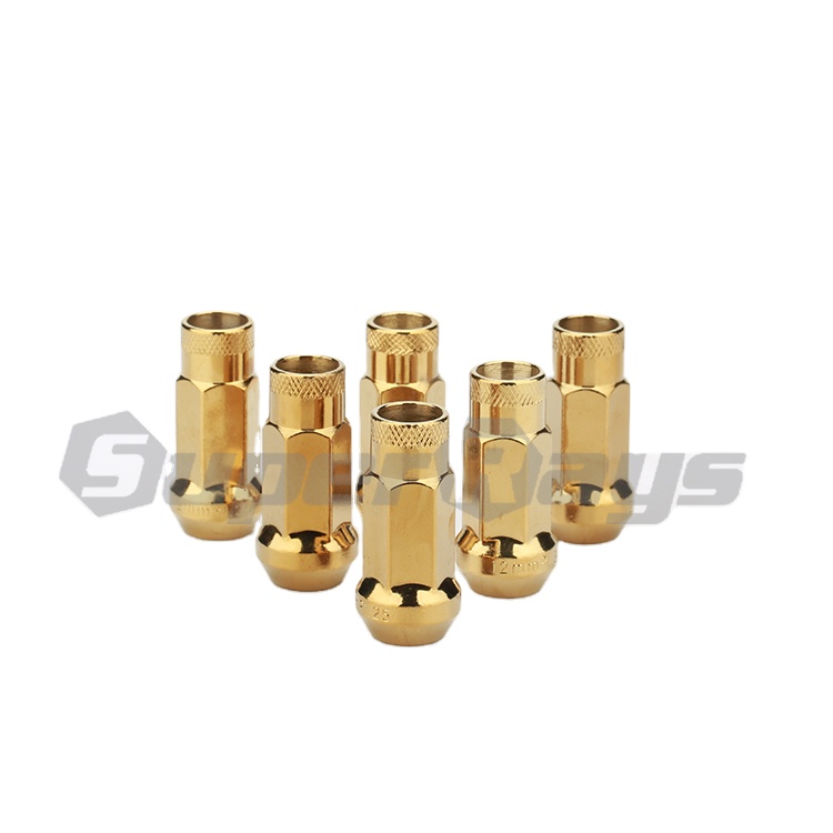 N055 GOLD MUTEKI, коническое сиденье 17 мм шестигранное m12x1, 5/m12x1, 25 Комплекты гоночных гаек в блистерной упаковке