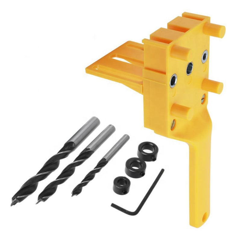 Quick Wood Doweling Jig ABS Plastic Handheld Pocket Hole Jig System 6/8/10mm Drill Bit Hole Puncher For Carpentry Dowel Joints