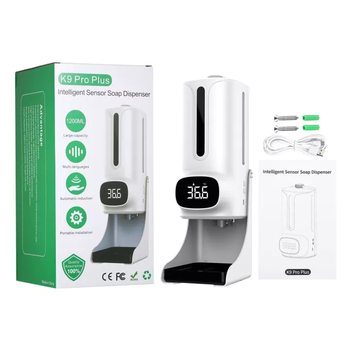 Настенный k9 pro plus термометр для мытья рук с автоматическим сенсором из алкоголя дозатор для жидкого мыла сканер температуры с дозатором
