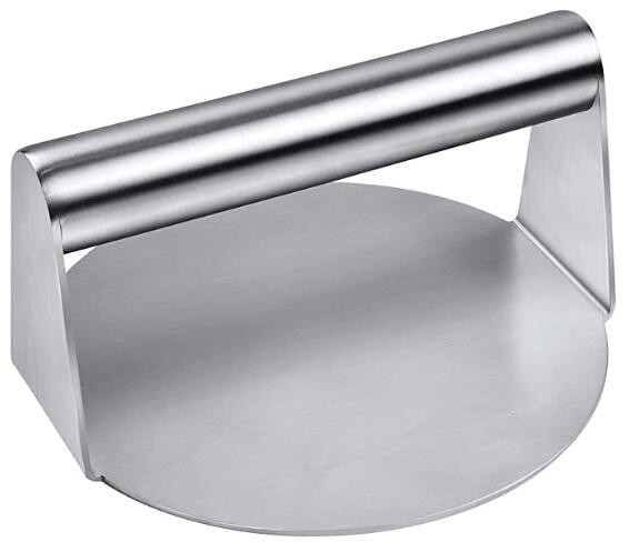 Stainless Steel Round Smash Burger Press Griddle Accessories Kit for Flat Top Grill