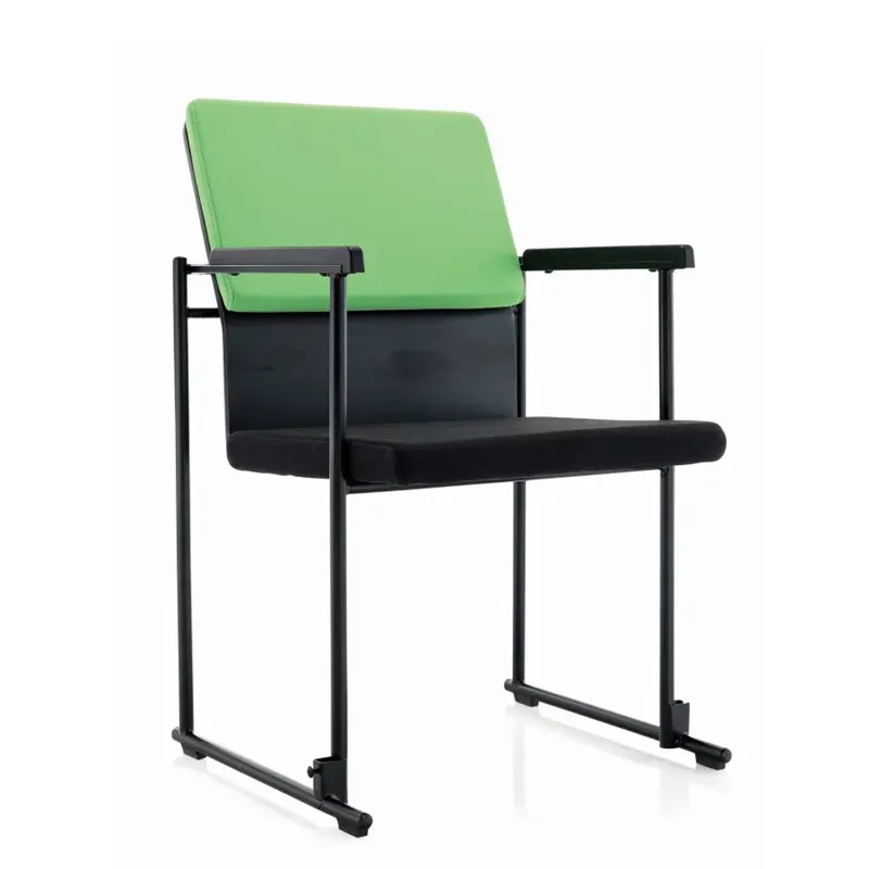 Modern fabric conference chair metal leg office chair conference room auditorium simple stackable chair