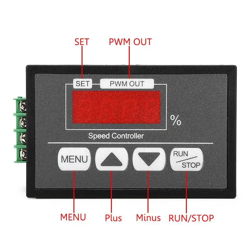 Adjustable 30A PWM 6-60V DC Motor Speed Controller Module DC LED Digital Display Speed Regulator Power Control Governor Switch