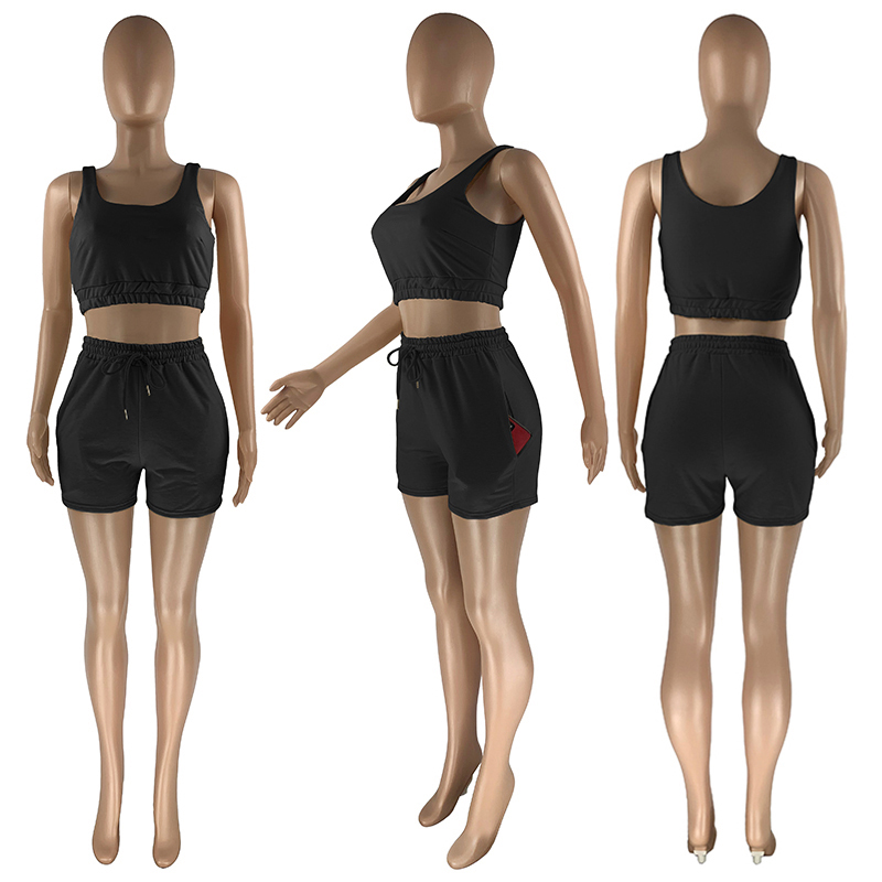Women Clothing Casual Sweat Suits 2 Two Piece Pants Short Set Two Piece Set for Women
