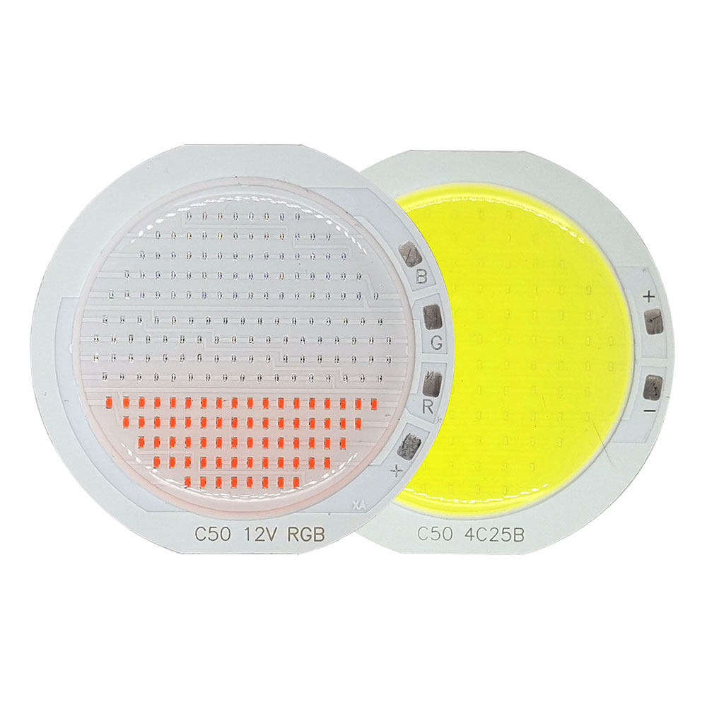 12 В RGB COB светодиодный чип источник света для наружного украшения освещения автомобиля 50 мм круглый COB 15 Вт 50 Вт Синий Красный Зеленый Белый Цвет