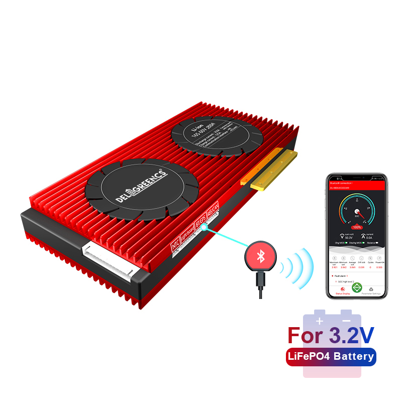 Daly Smart BMS 16S 48V 150A-250A UART 485 Faster Cooling LiFePO4 Battery for RV Electric Motorcycle