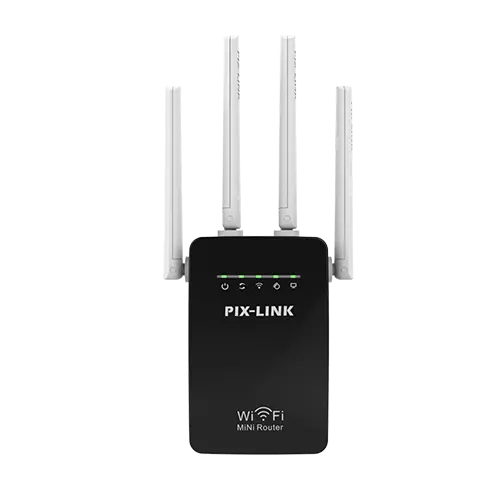 PIX LINK LV-WR09 300Mbps Wireless-N Repeater/Router/AP Black Cover