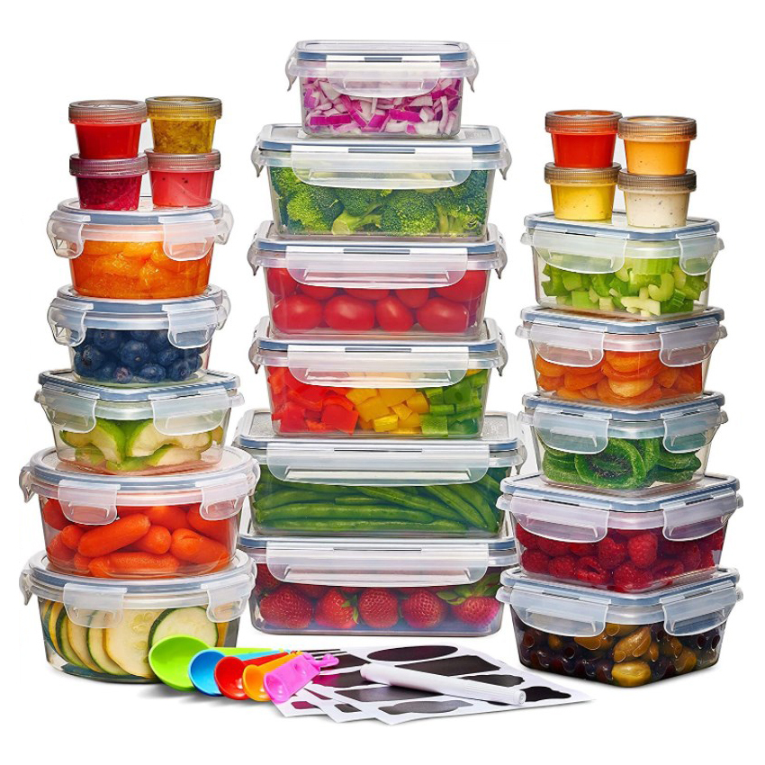 24-piece BPA Free Plastic Airtight Meal Prep Containers Set With Leakproof Lid Microwave Dishwasher and Freezer Safe