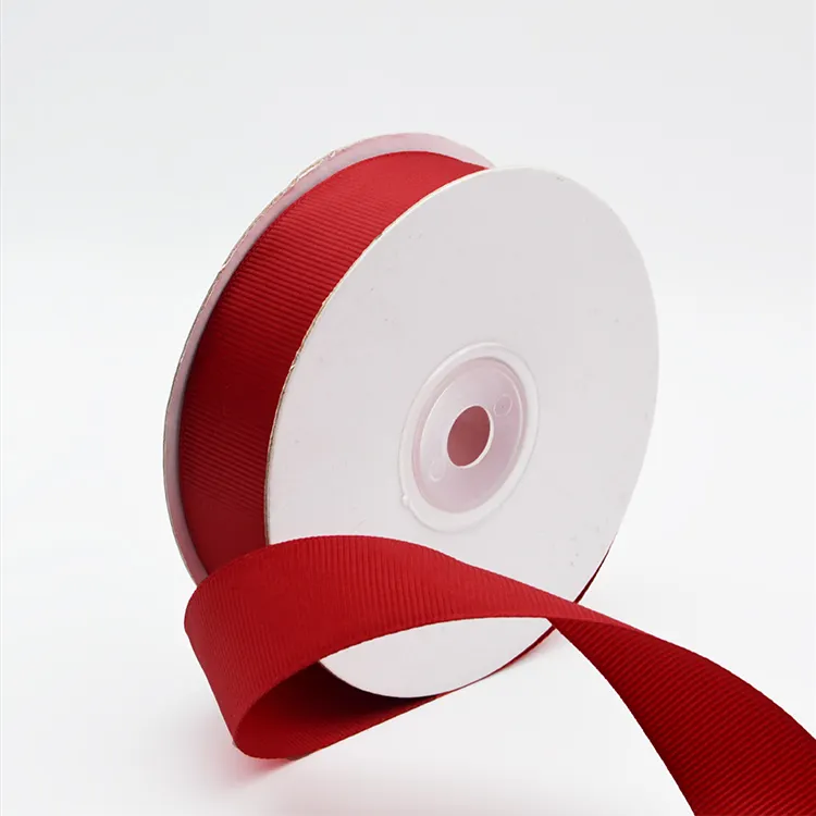 wholesale high quality Polyester Custom Grosgrain Ribbon for gift wrapping