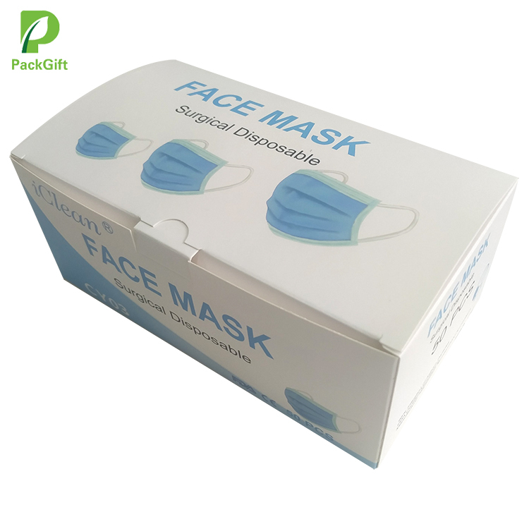 Disposable Protective Non Woven Fabric Face Mask Packaging Paper Box Printed In China