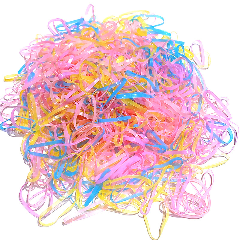 3000pcs/set new style simple bag disposable rubber band lady elastic Scrunchies Kids Hair Accessories