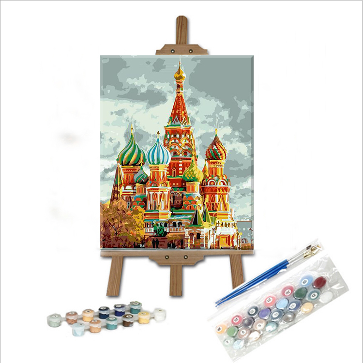DIY Искусство Живопись Цифровая масляная живопись замка гостиная стена