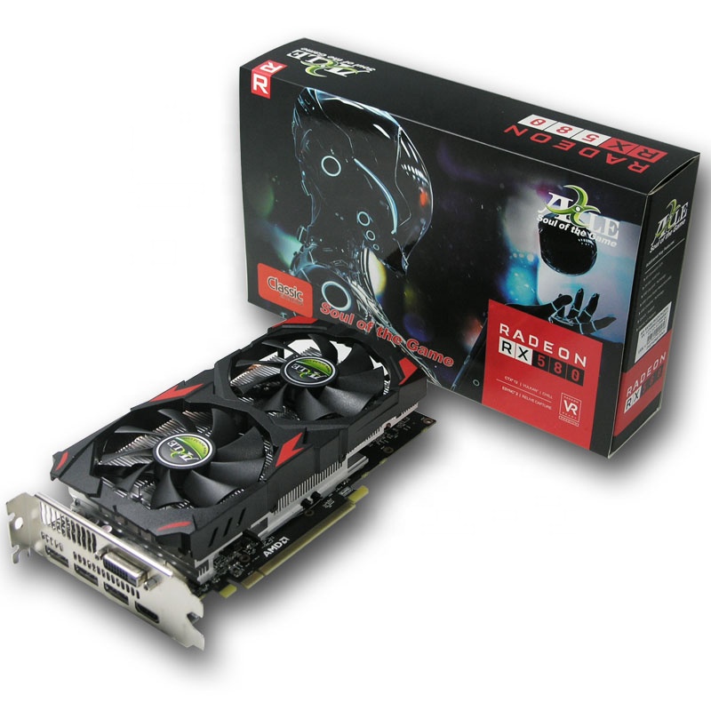 Видеокарта марки AXLE, RX 580, 8 ГБ, DDR5, 256 бит, AMD, видеокарта Rx580 для настольного использования, обычный компьютер, карта Vga, оптовая продажа