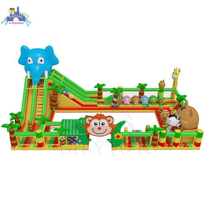 Надувная игровая площадка lilytoys, тематический парк джунглей для детей и взрослых, уличная горка, оборудование для парка развлечений