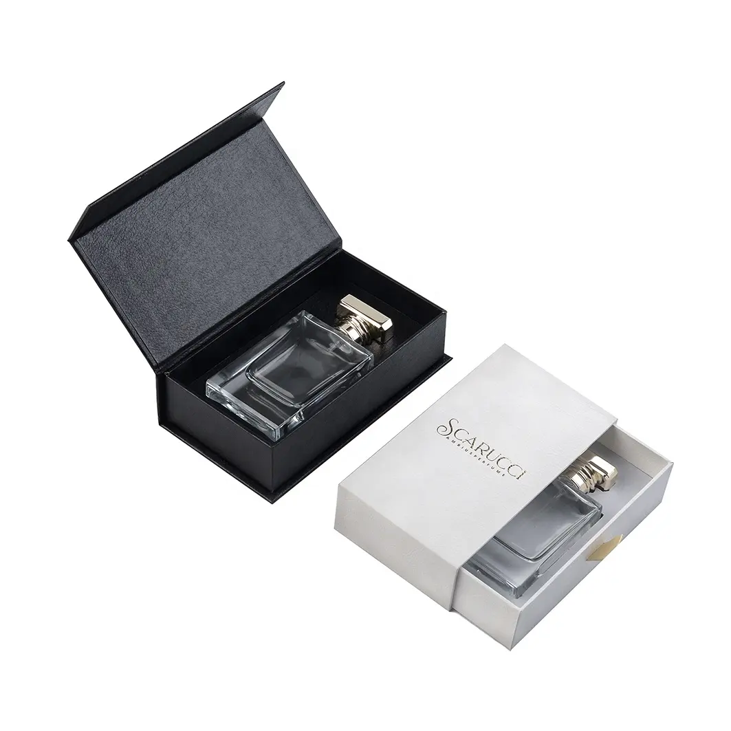 Customized Logo Luxury Black 30ML 50ML Drawer Magnetic Style EVA Foam Glass Bottle Perfume Boxes