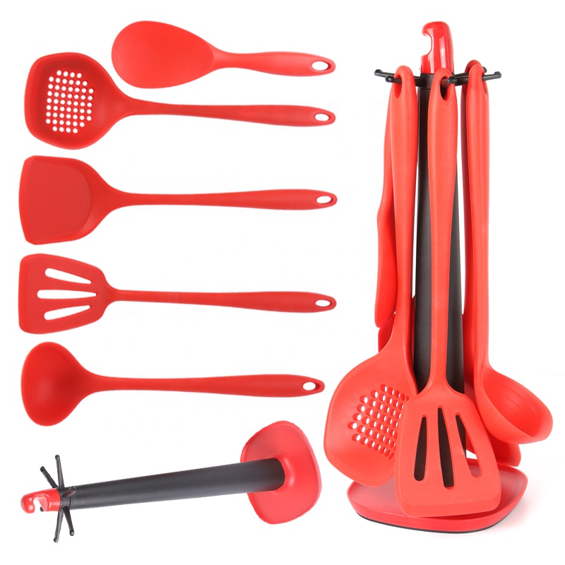 Silicone Kitchen Utensils Non-Stick 5 Pieces Cooking Shovel Spoon Silicone Kitchen Gadgets Tools Utensil Set