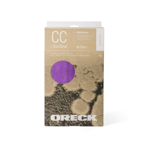 Oreck Superior HEPA Media Filtration Bags-6pk, AK1CC6H Meltblown, закрученный материал и фиолетовый цвет HEPA Filtration Bags