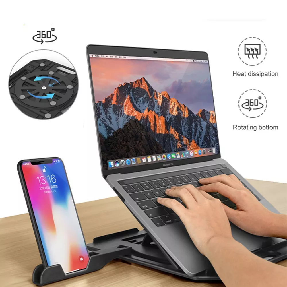 Для MacBook планшетный компьютер аксессуары 2 в 1 портативный складной 12 дюймов до 16 дюймов подставка для ноутбука с подставка для мобильного телефона