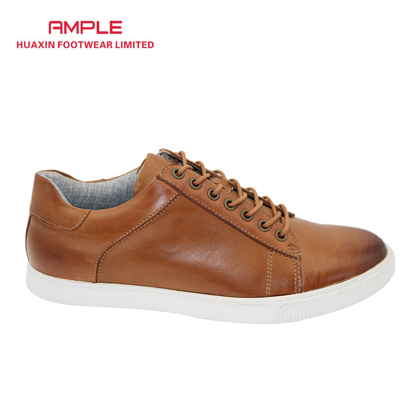 Hot sale genuine leather casual lace-up shoes men sneaker
