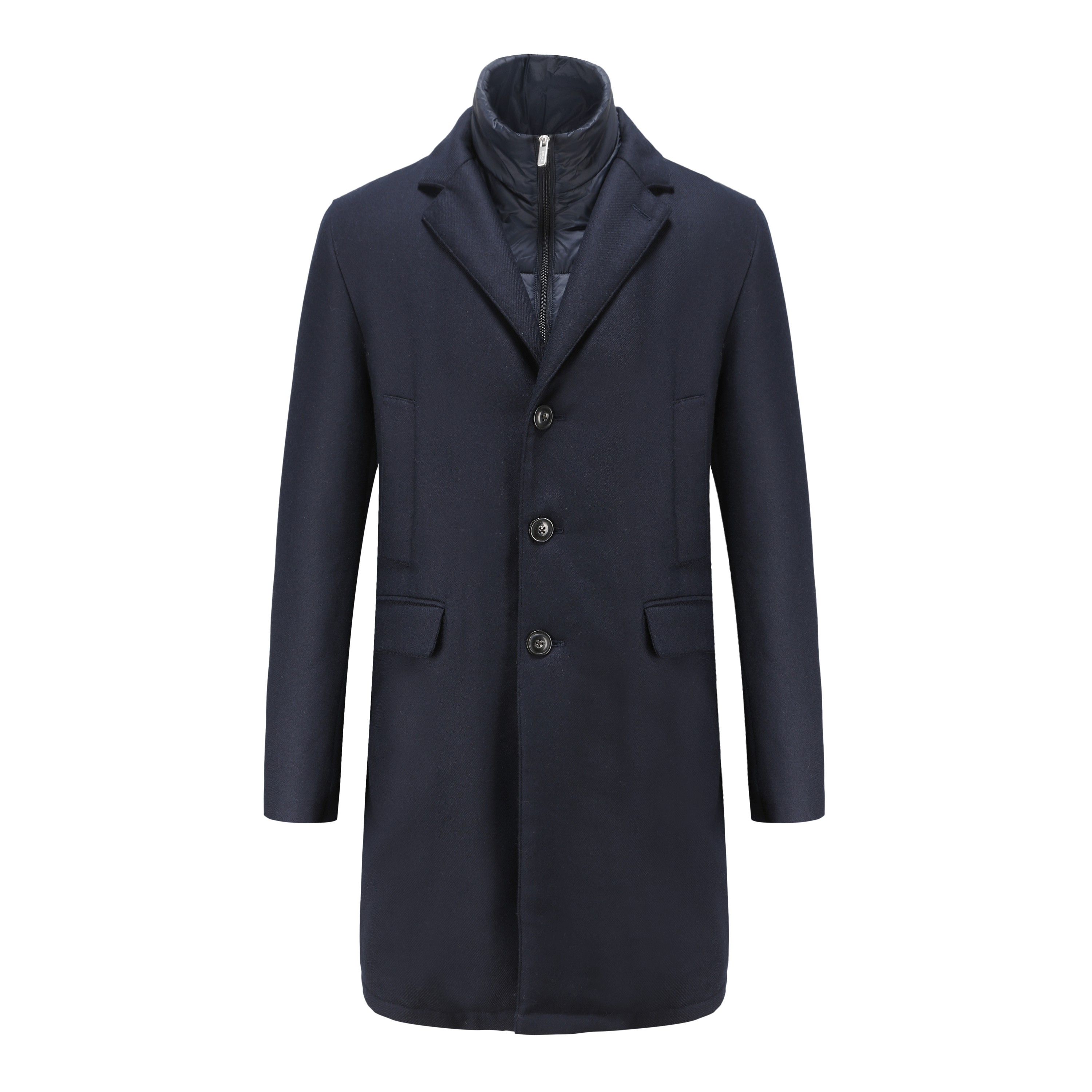OEM ODM Custom High-end Business Casual Men's 100% Organic Long Wool Coat