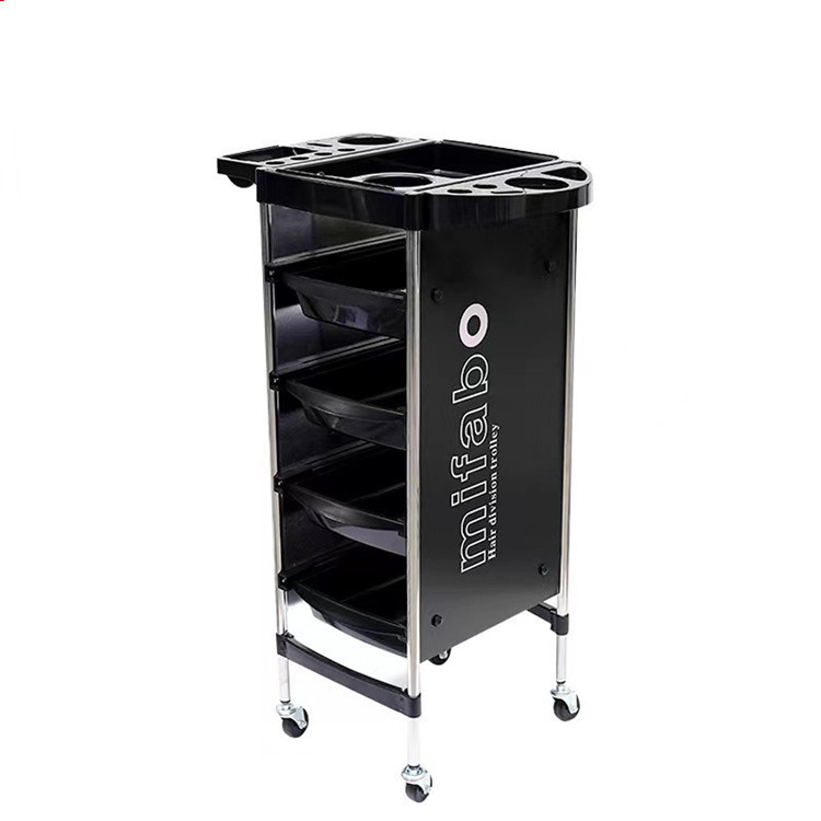 Hot Sale Retro Hair Salon Trolley Barber Shop Trolley Car Hot Dye Hairdressing Tool Cabinet Portable Hair Salon Trolley