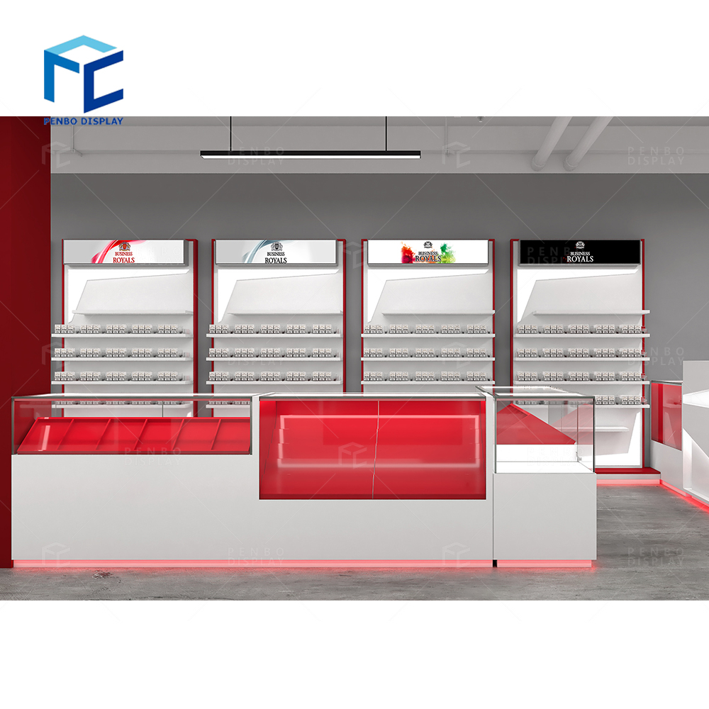 Electric Smoke Shop Cigarette Retail Tobacco Display Counter Cabinet Display Showcase Smoke Decoration Shop