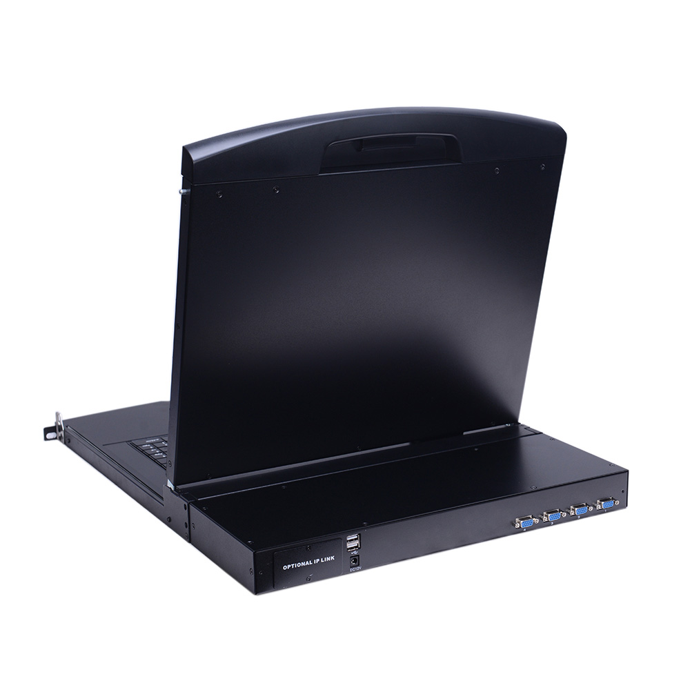 Factory Direct Sales ip optional 19 Inch VGA 4 Port Single- Rail KVM Console