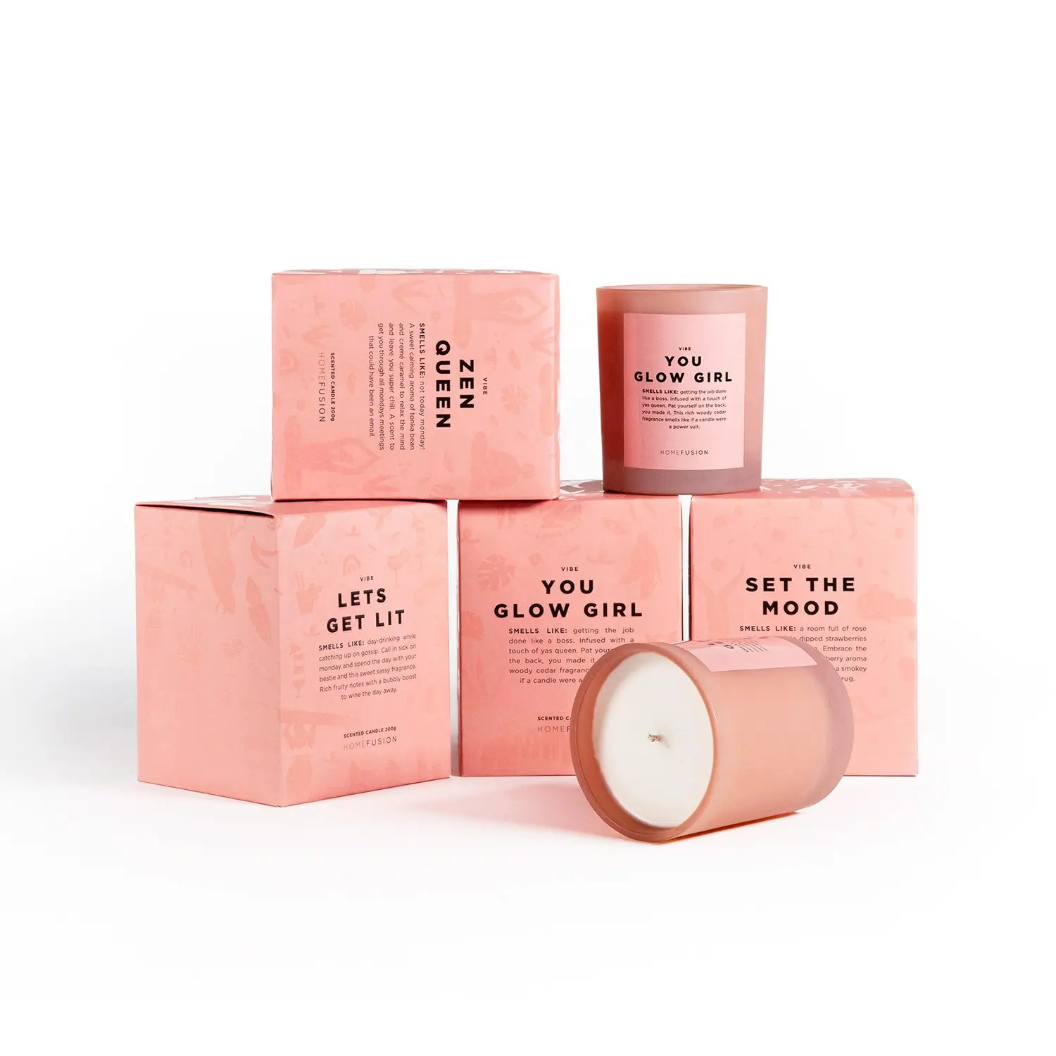 Free Design Luxury Pink Spot UV Candle Packaging Boxes, Candle Jar Paper Box Packaging With Custom Logo