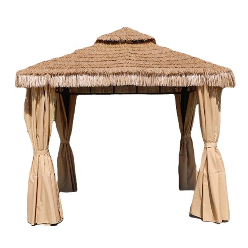 Modern Design Outdoor Park Pavilion Furniture Scene Spots Garden Stimulation Straw Top Gazebo
