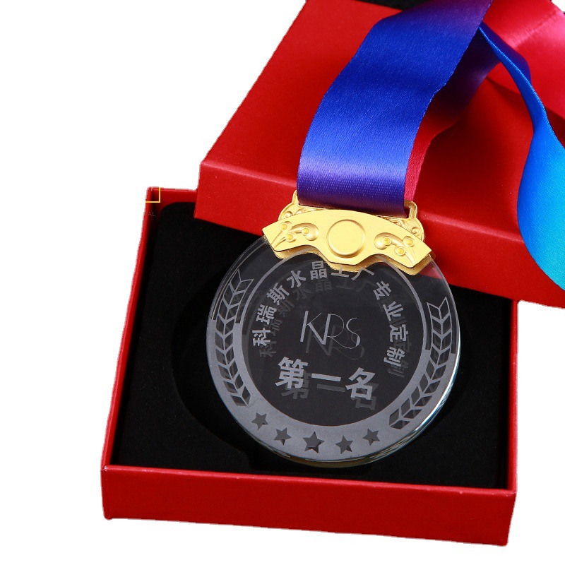 MH-NJ00832 Personalized Souvenirs Gift Wholesale Glass Star Medal Award Stock Crystal Blank Trophy