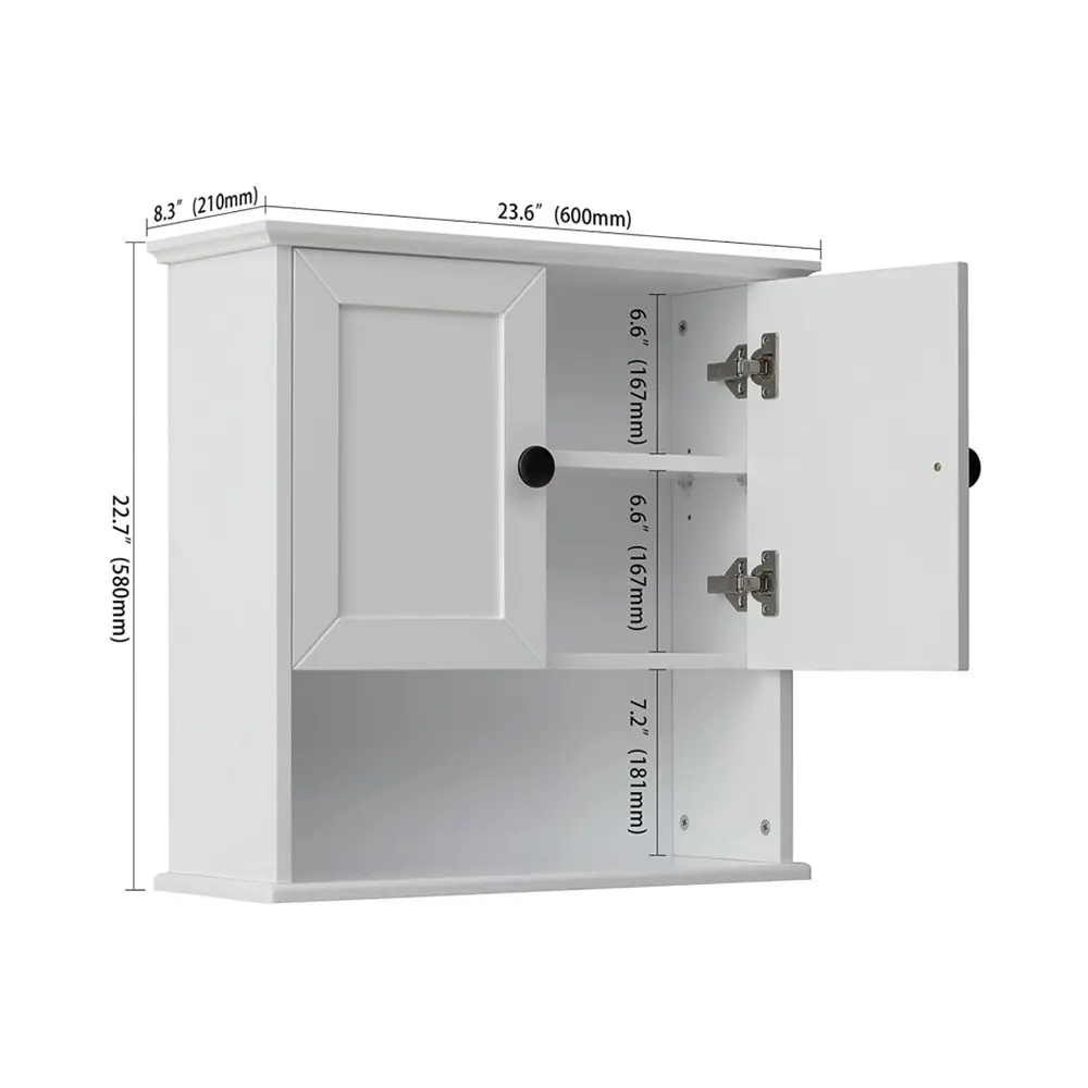 Manufacturer's direct selling bathroom furniture white wall mounted 23 "x22" and adjustable shelf cabinet storage cabinet