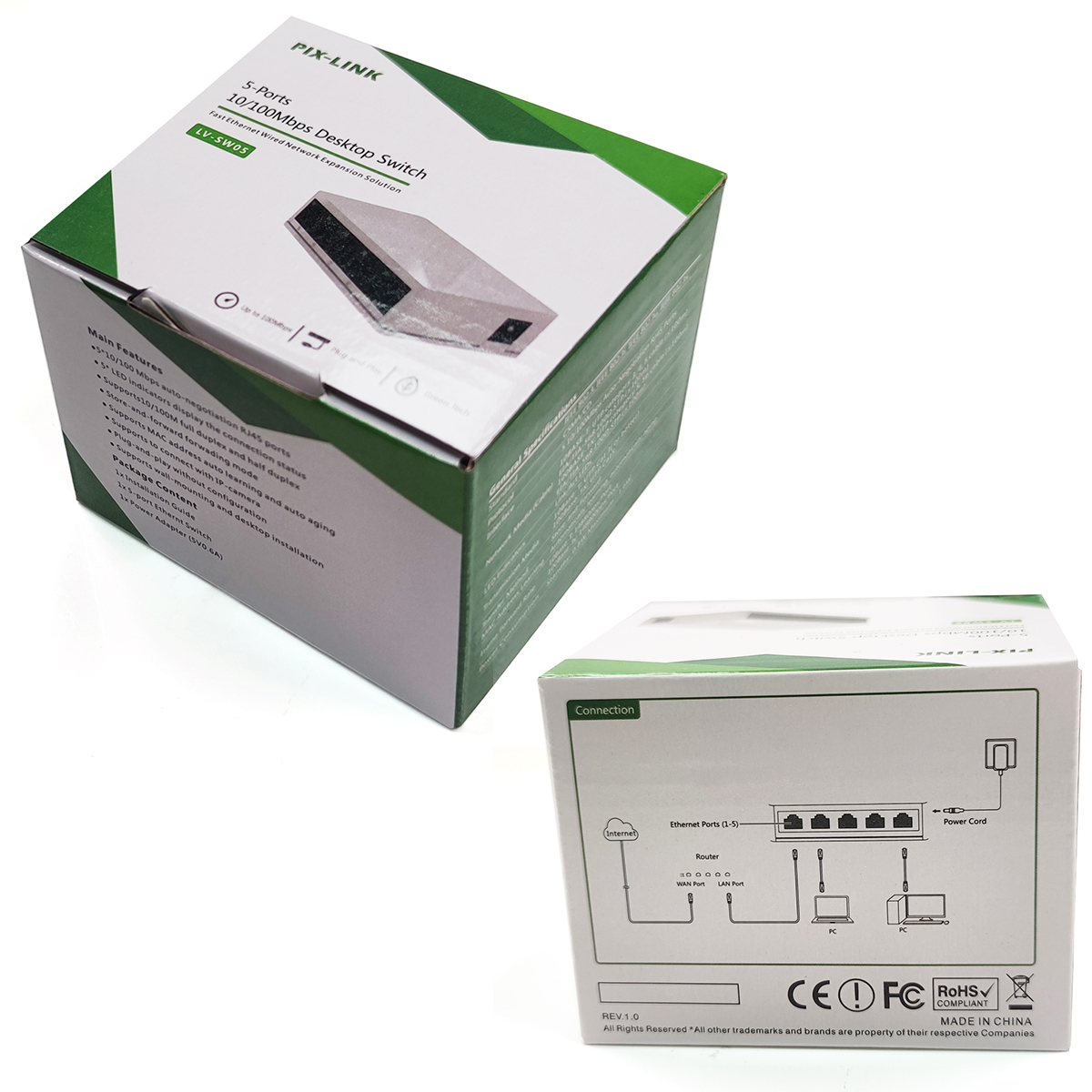 Gigabit неуправляемый Ethernet Gigabyte 1000 Мбит/с пластиковый корпус 5 портов сетевых коммутаторов