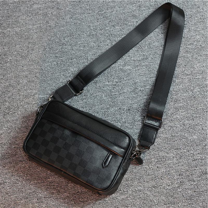 Custom PU Leather Men Small Sling Shoulder Bag Mini Crossbody Phone Bag Purse Messenger Bag